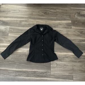 Merrell Opti-Wick Long Sleeve Button-Down Top Black Size S/P